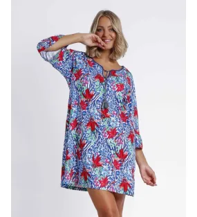 ADMAS VESTIDO SUMMER JUNGLE AZUL
