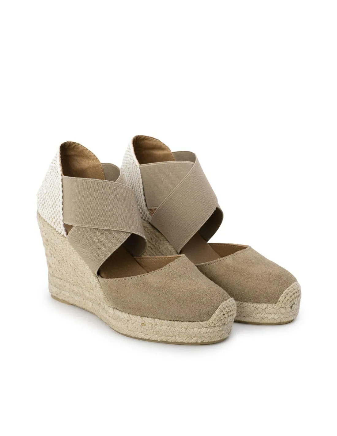 Alpargatas Cuña Elásticos Beige