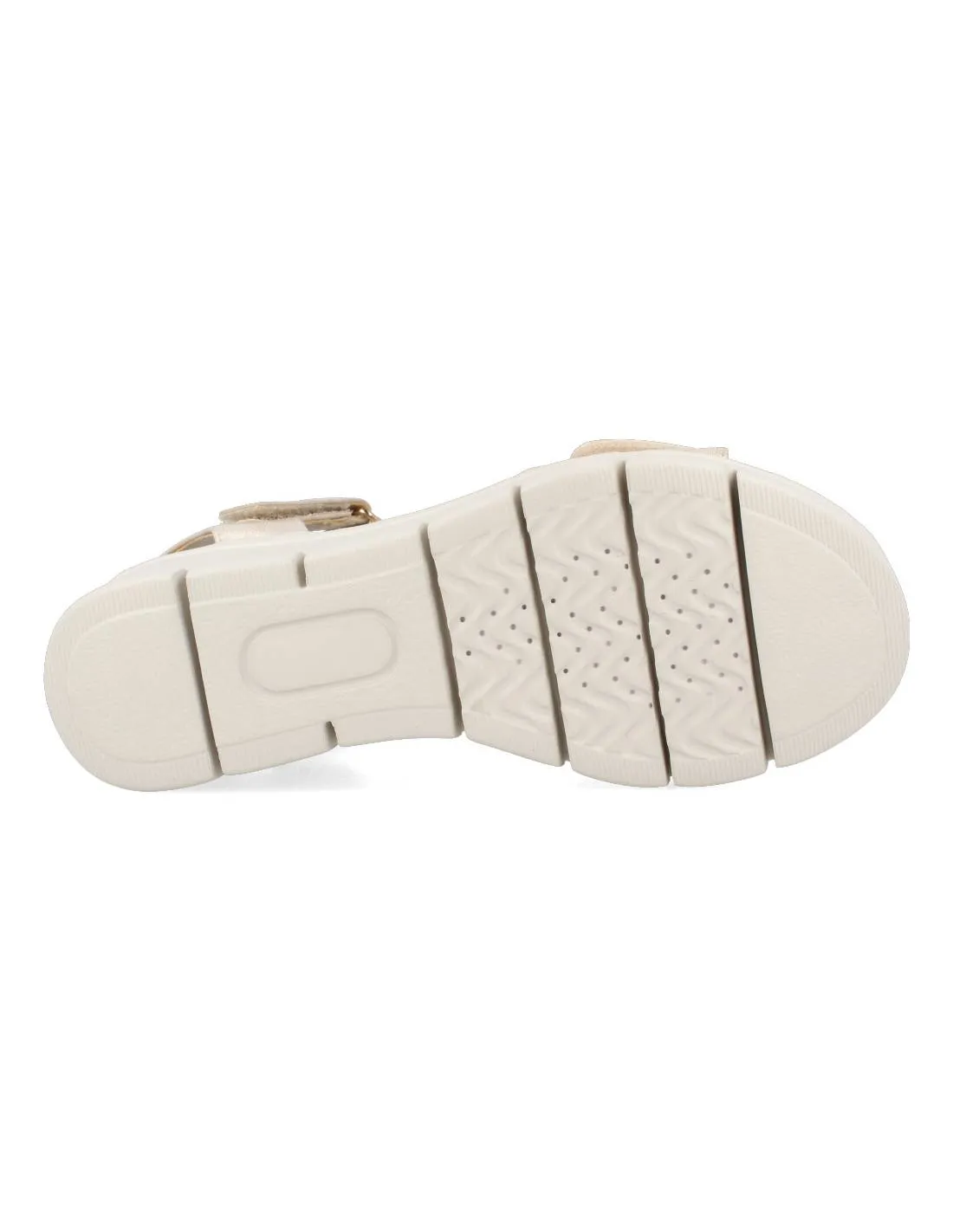 Amarpies - Sandalia Cuña Blanco Pala Velcro Platino