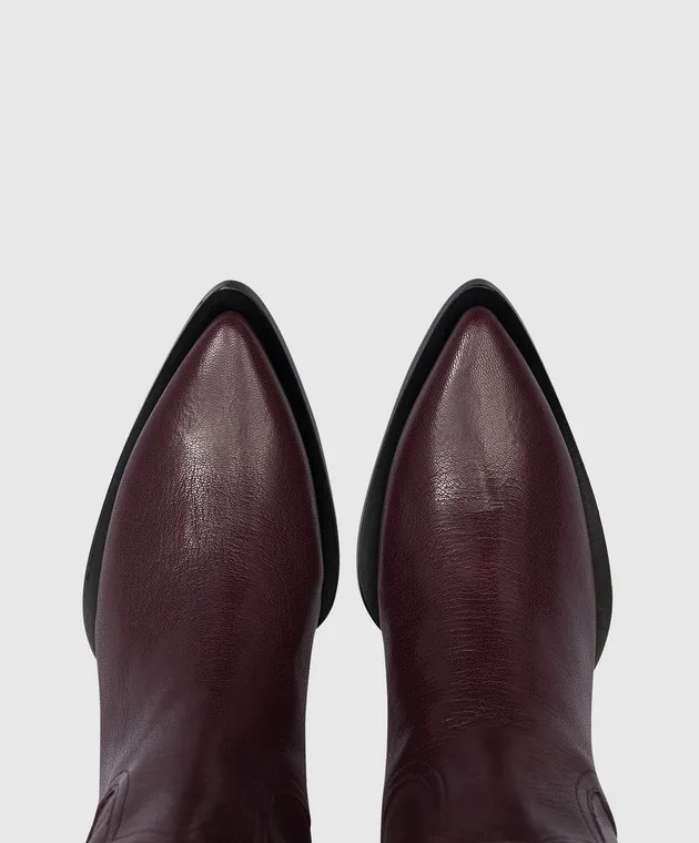 Babe Pay Pls Paris purple leather boots with metal details