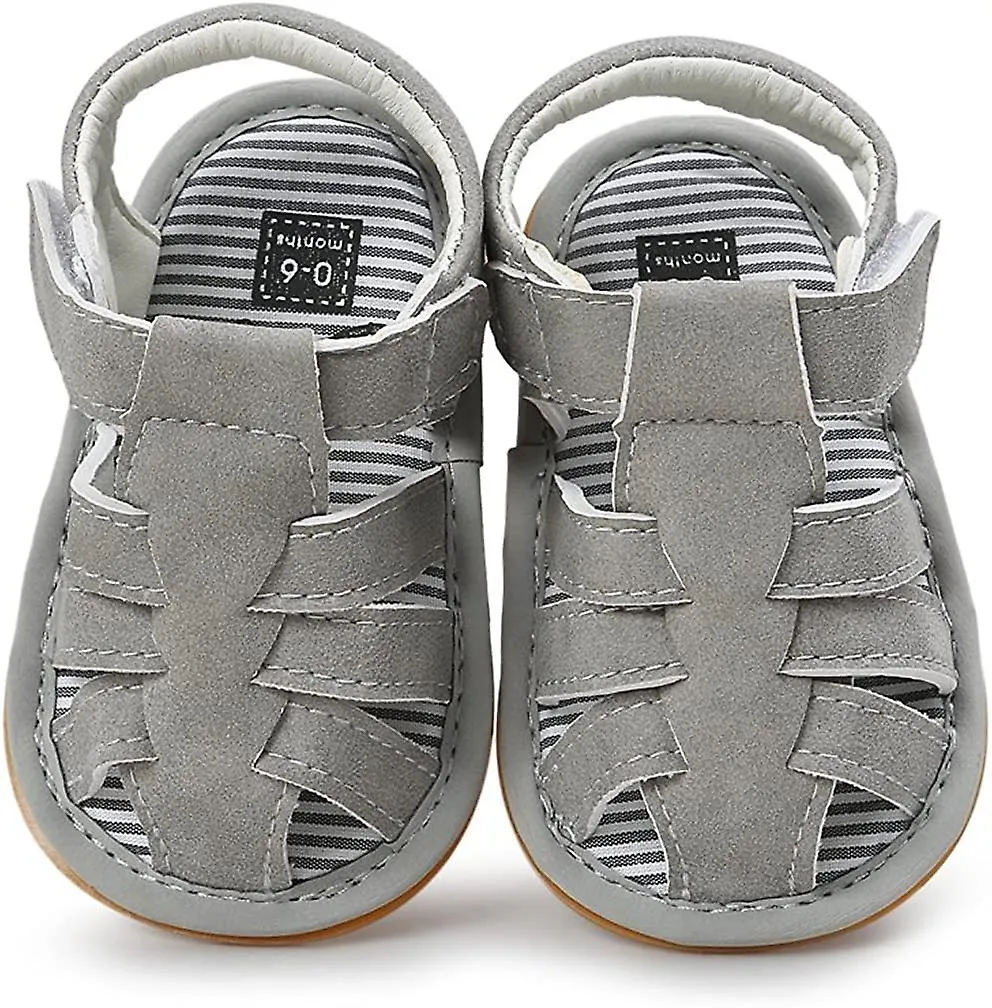 Baby Boys Girls Sandals Pu Leather Rubber Sole Non-slip Toddler Summer Shoes