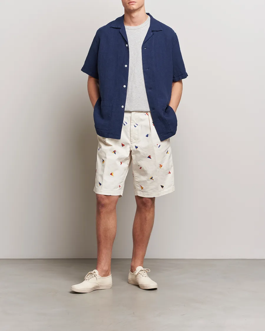 BEAMS PLUS Embroidered Shorts White