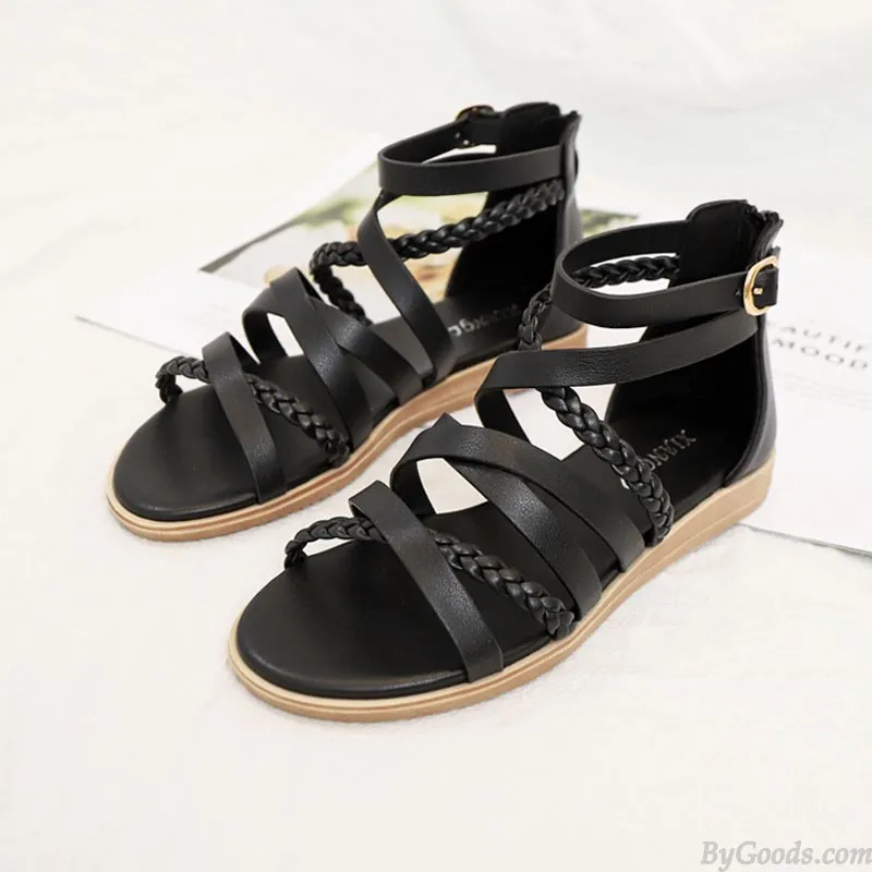 Bohemia Flats Flip Flops Ankle Walking Strap Comfort Walking Shoes T-Strap Open Toe Dressy Summer Beach Gladiator Sandals