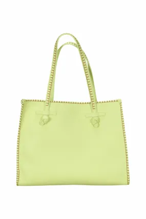 Bolso shopper Marcella verde lima y minilogo