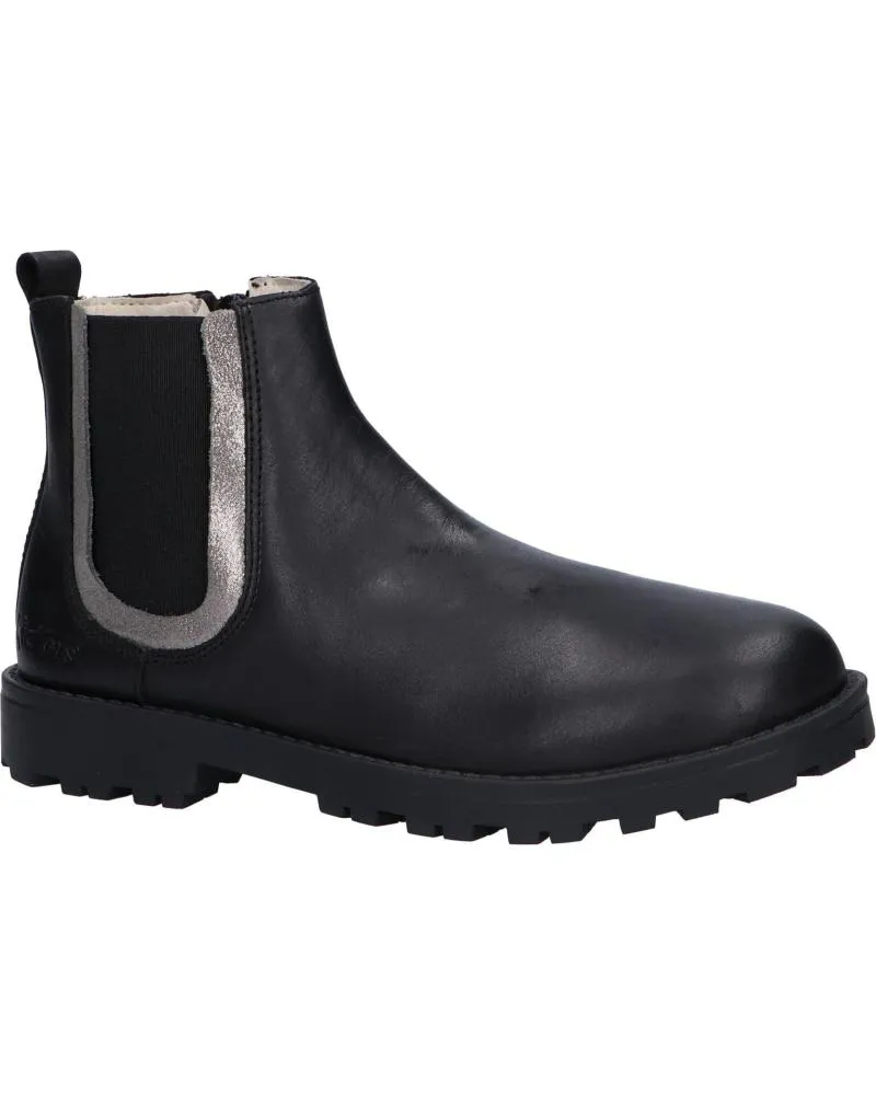 Botas de Niña KICKERS 830030 GROOKY 81 NOIR ARGENT