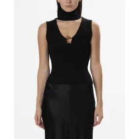 Camisola de malha sem mangas Just Cavalli 77PAFM35 Negro