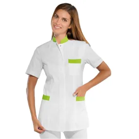 Casaca Costa Rica de manga corta blanca con detalle verde Mela - Talla XXL