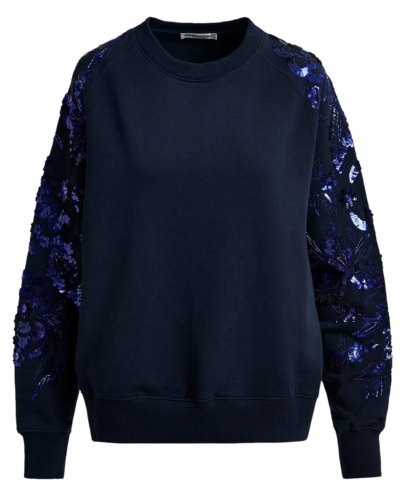 GUEPE - Sudadera de algodón orgánico con mangas bordadas en azul