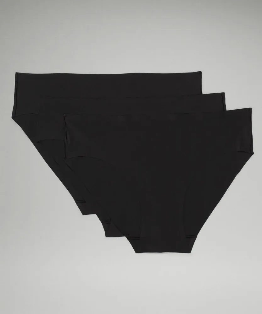 Lululemon Braga InvisiWear de corte bikini de talle medio - pack de 3 - Negro | EB61-L4WJ
