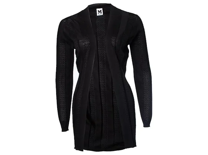 M MISSONI, Cárdigan de punto negro sin botones 