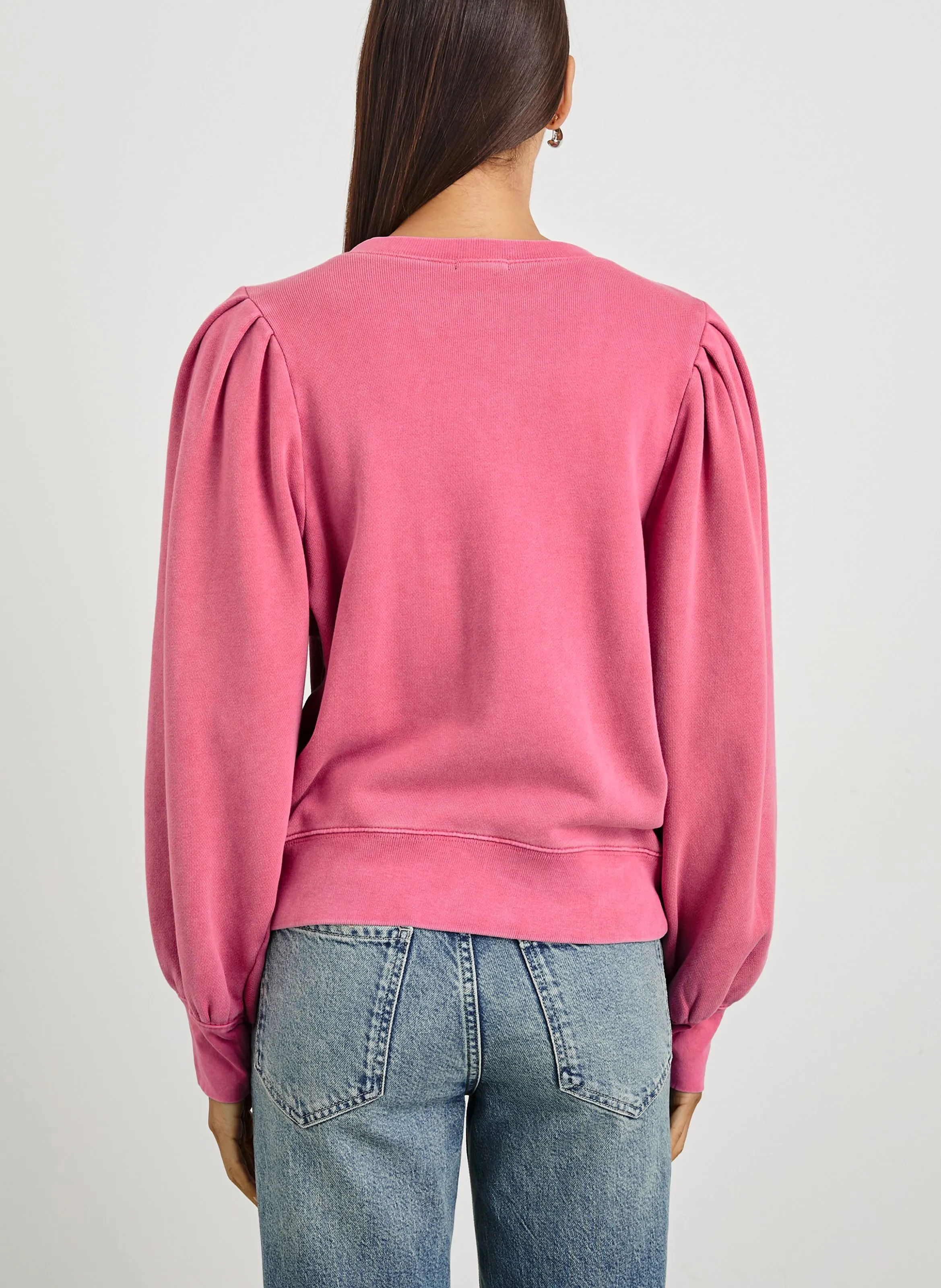 MARIANA - Sudadera de algodón con cuello redondo en rosa