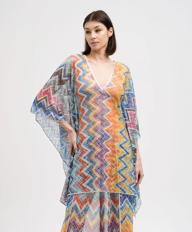 Missoni Poncho in a geometric pattern with lurex