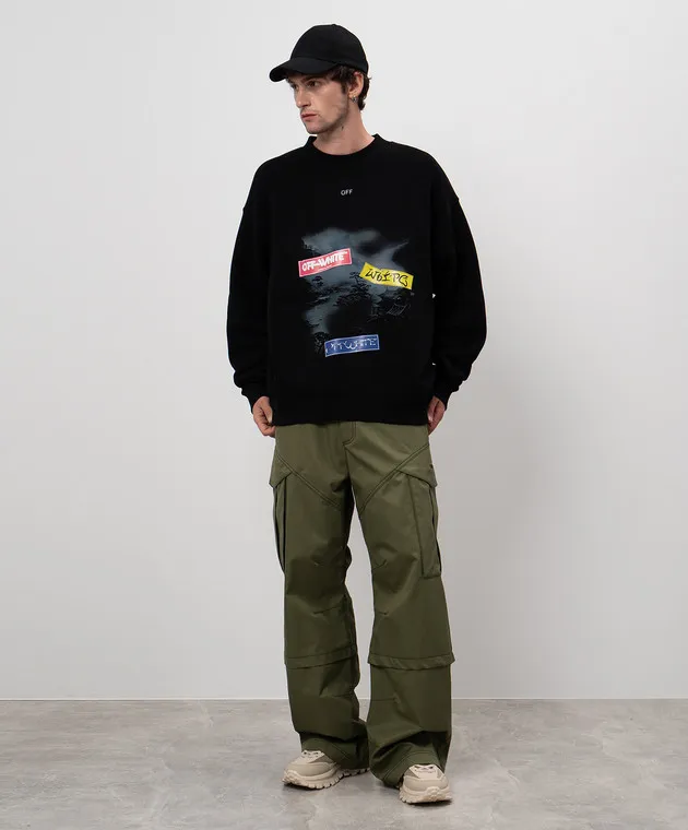 Off-White Black sweatshirt with a print