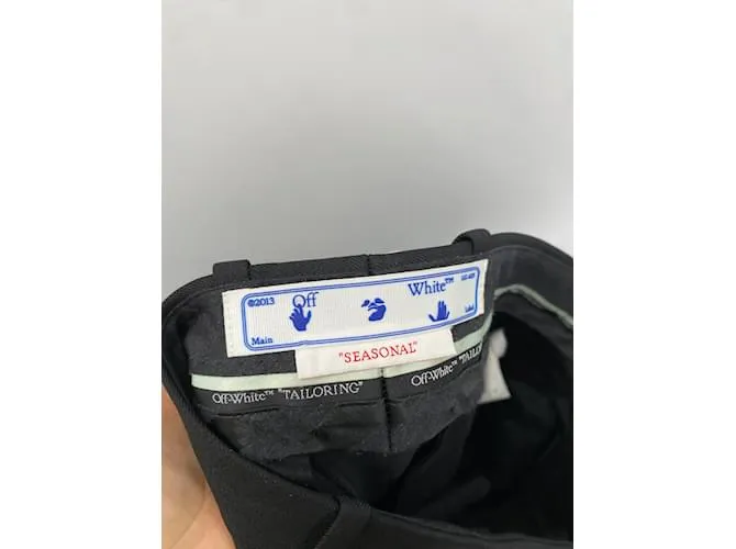 Off White Pantalón OFF-WHITE T.fr 48 poliéster Negro 