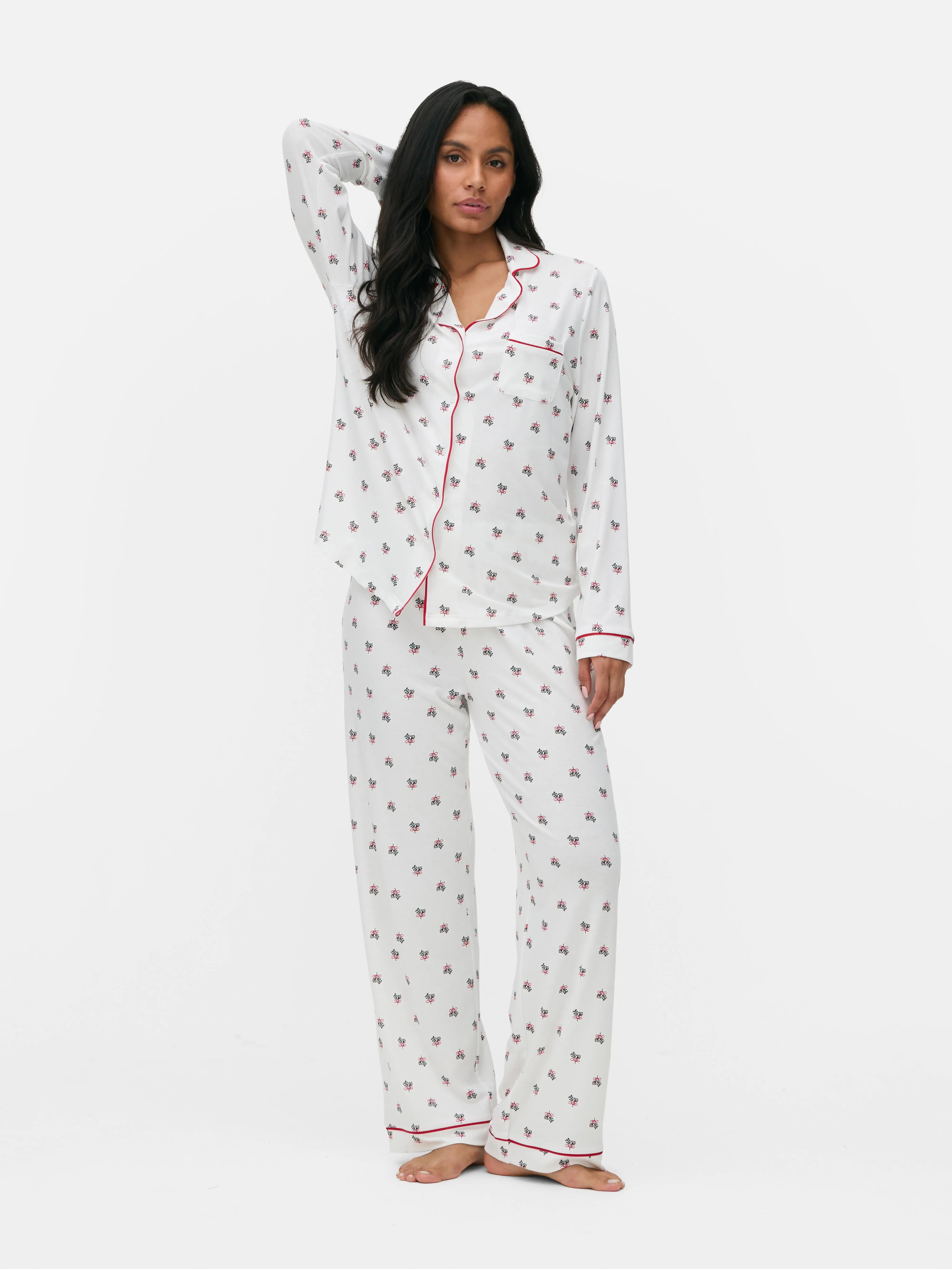 Pijama navideño de corte boyfriend
