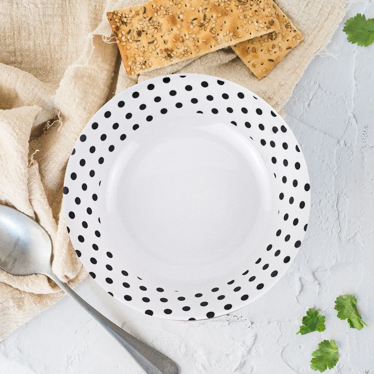 Plato para Sopa con Diseo de Puntos 19 cm