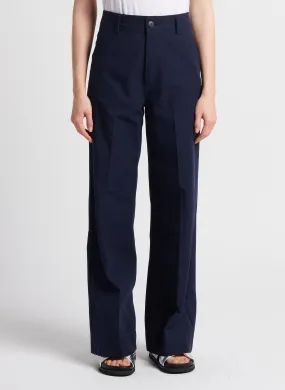 POMANDERE Pantalón flare de tiro alto en azul