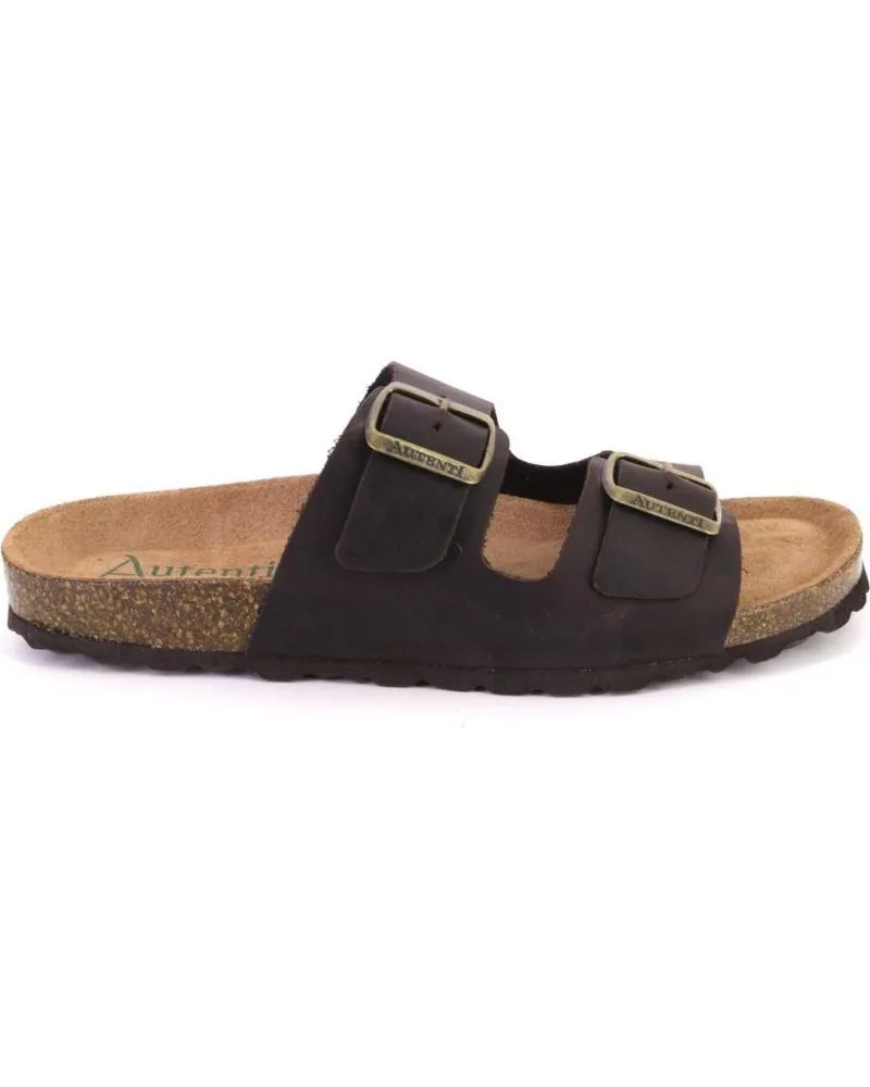Sandalias AUTENTI  de Hombre 3195 ZUECOS O MULES DE HOMBRE PIEL  MARRON