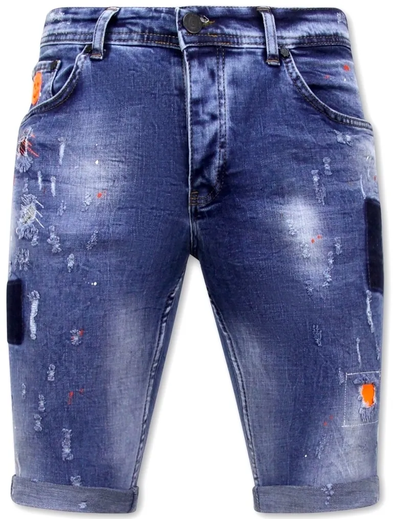 Skinny Vaqueros Cortos Hombre - 1008-SH - Azul