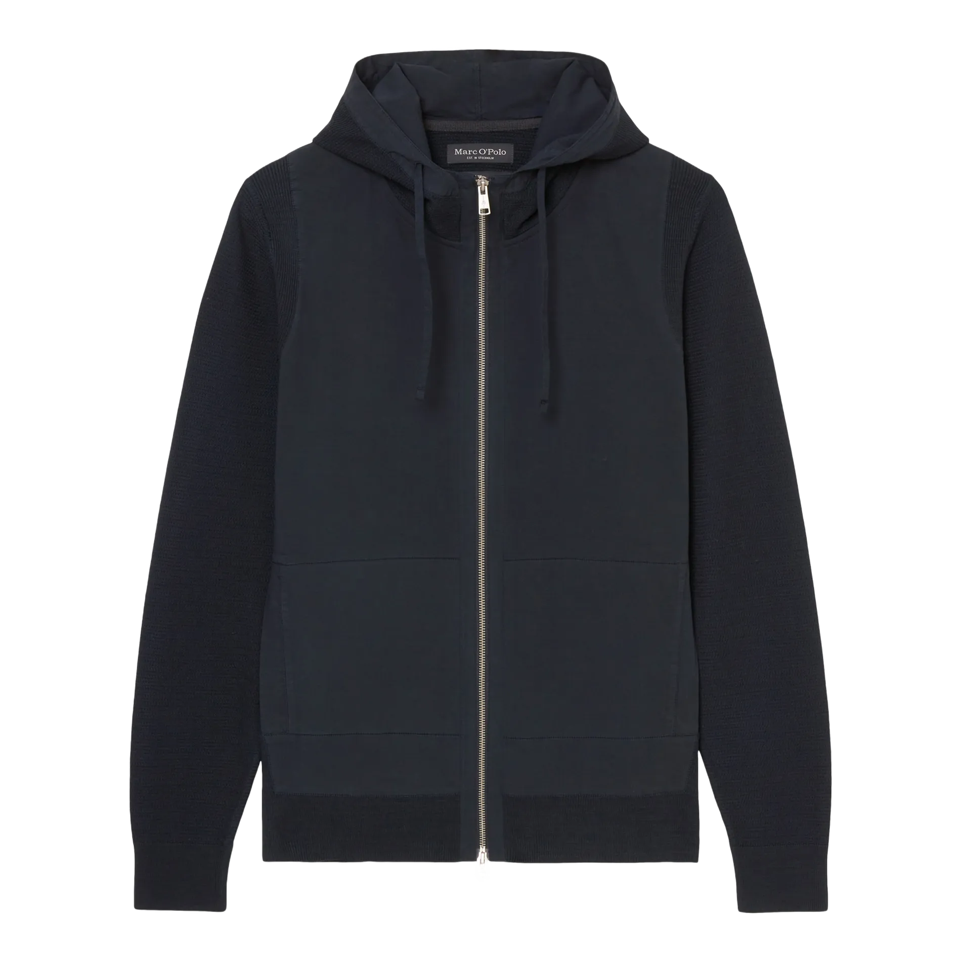 Sudadera de algodón orgánico con cremallera en azul