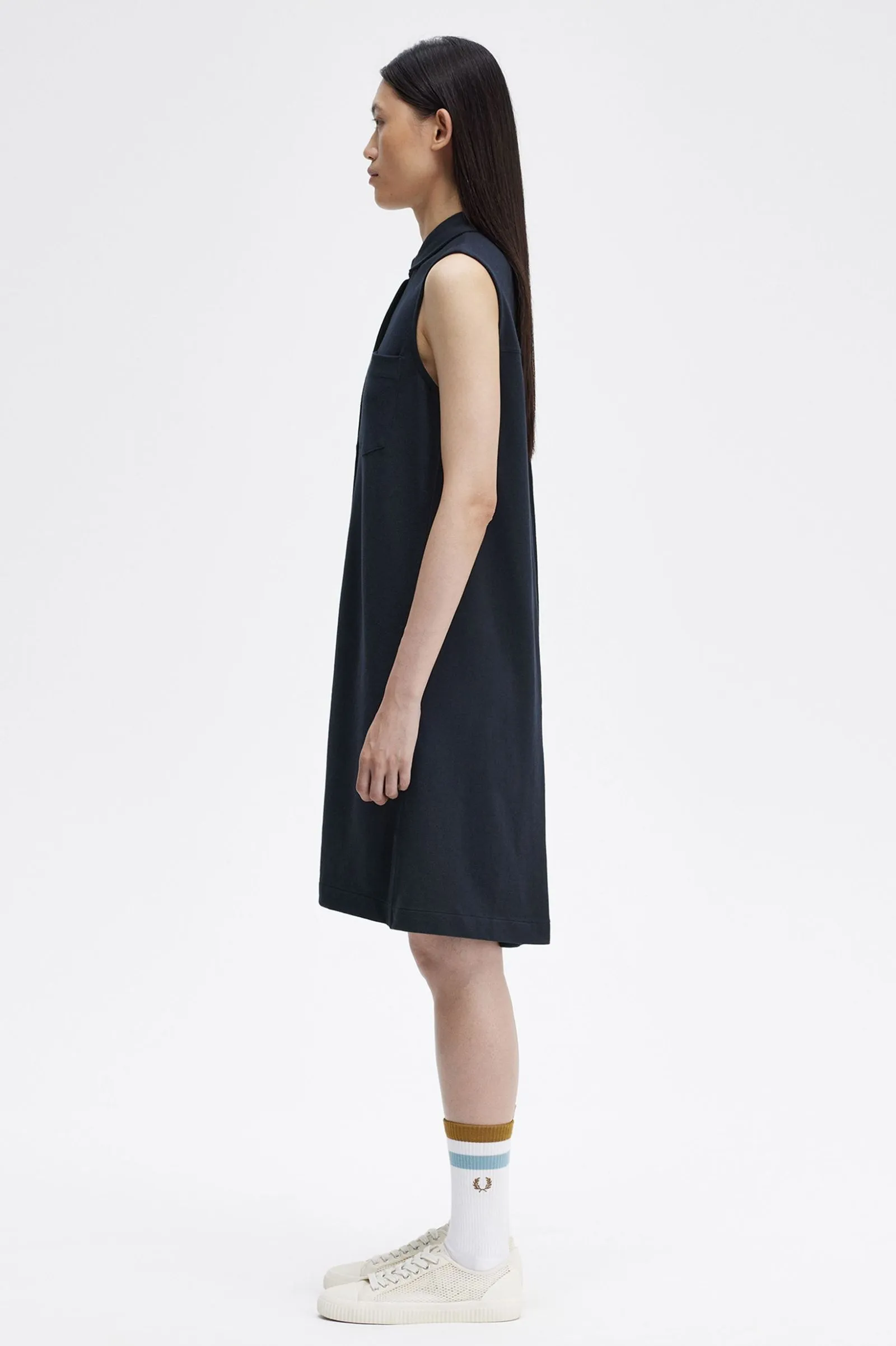Vestido camisero de piqué con botones