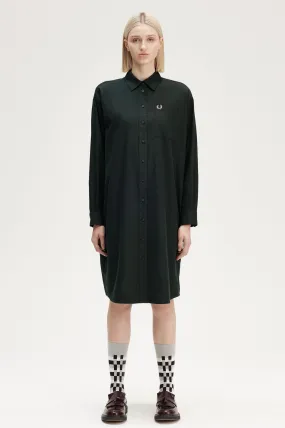 Vestido camisero de sarga cepillada