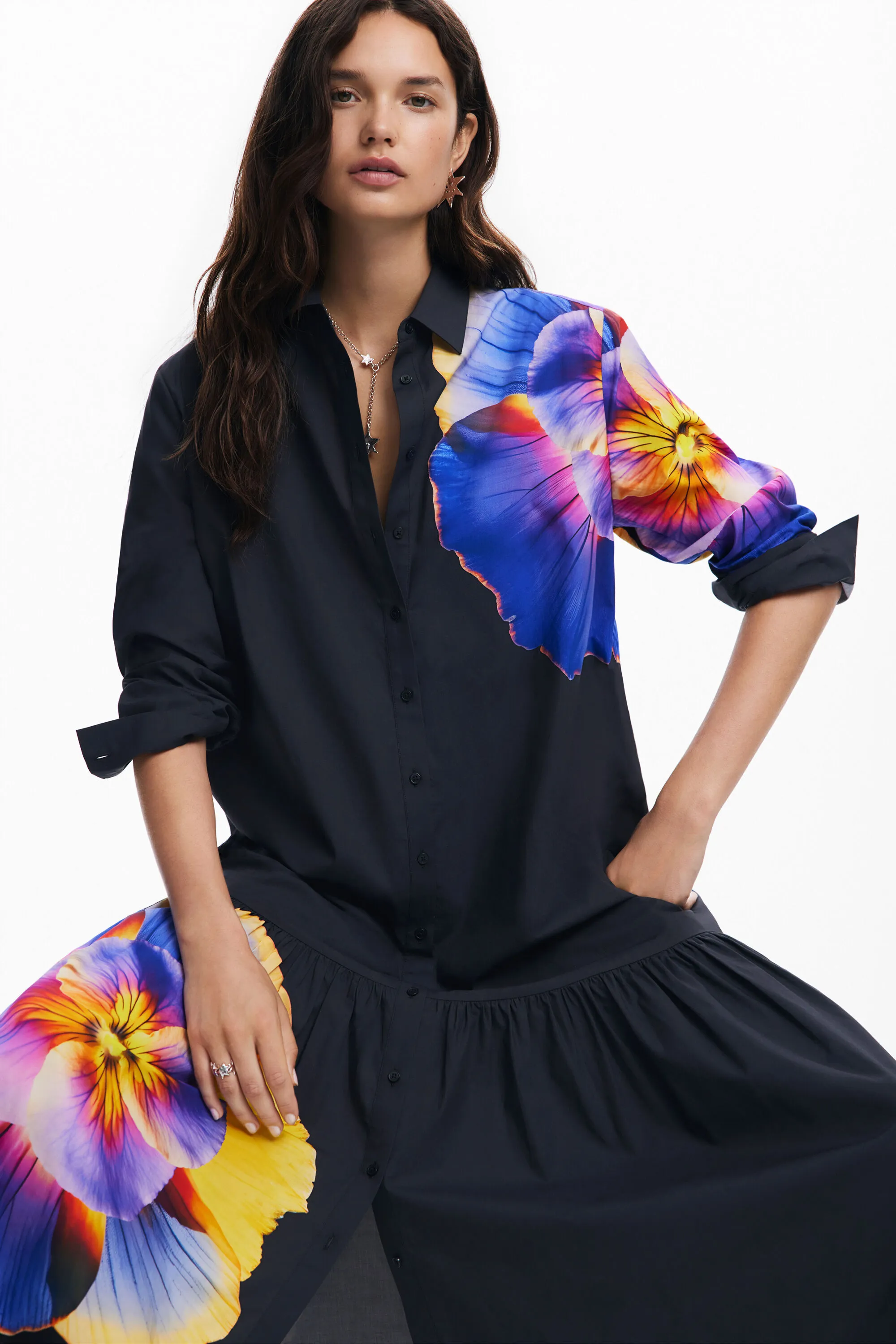 Vestido camisero flores M. Christian Lacroix