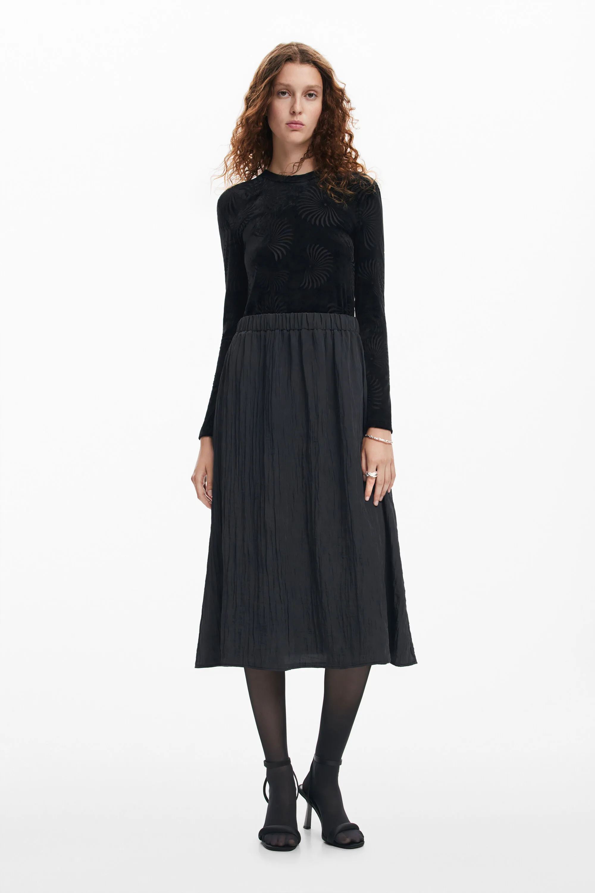 Vestido combinado estampado
