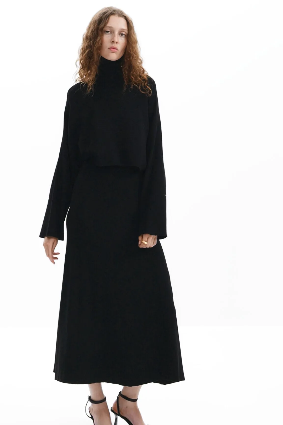 Vestido combinado liso