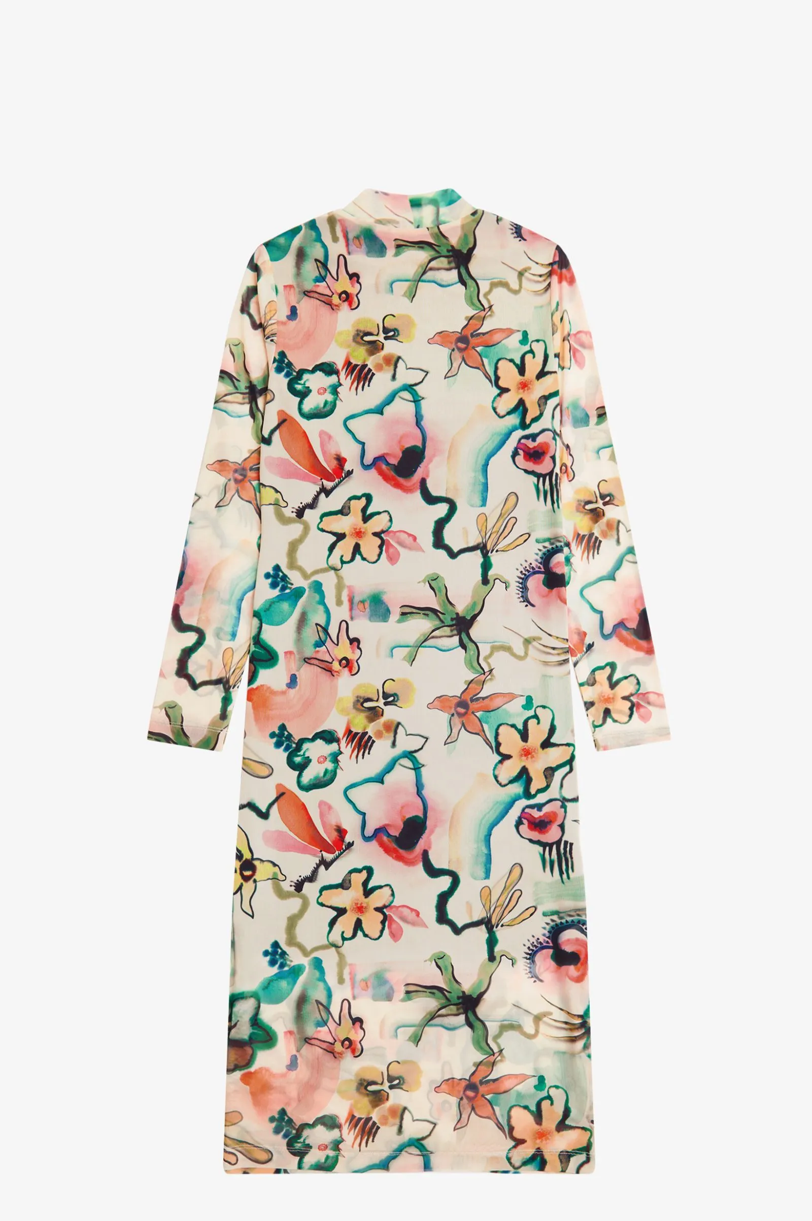 Vestido de malla con estampado floral