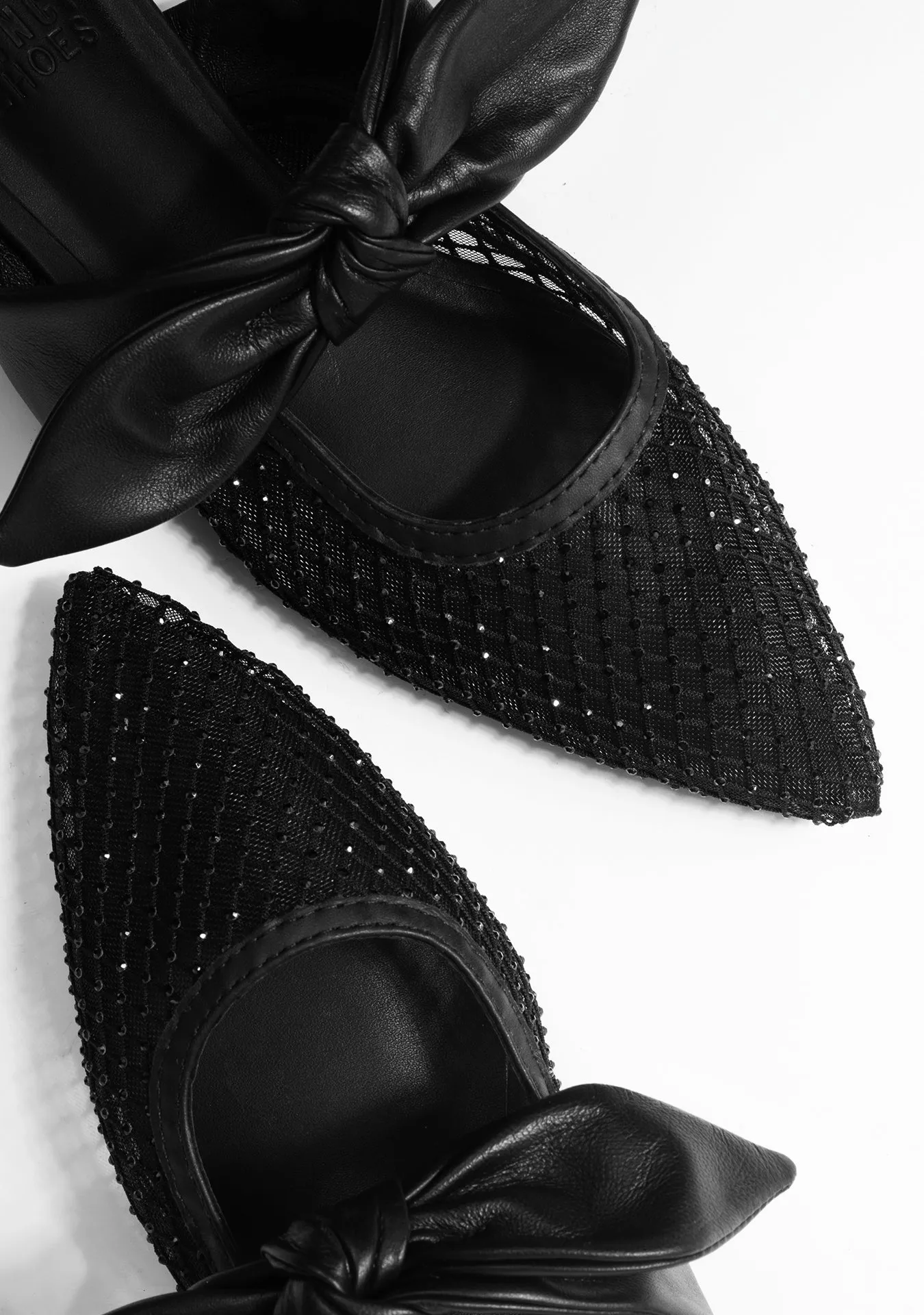 Vinci Shoes Filipa Black Diamond Mules