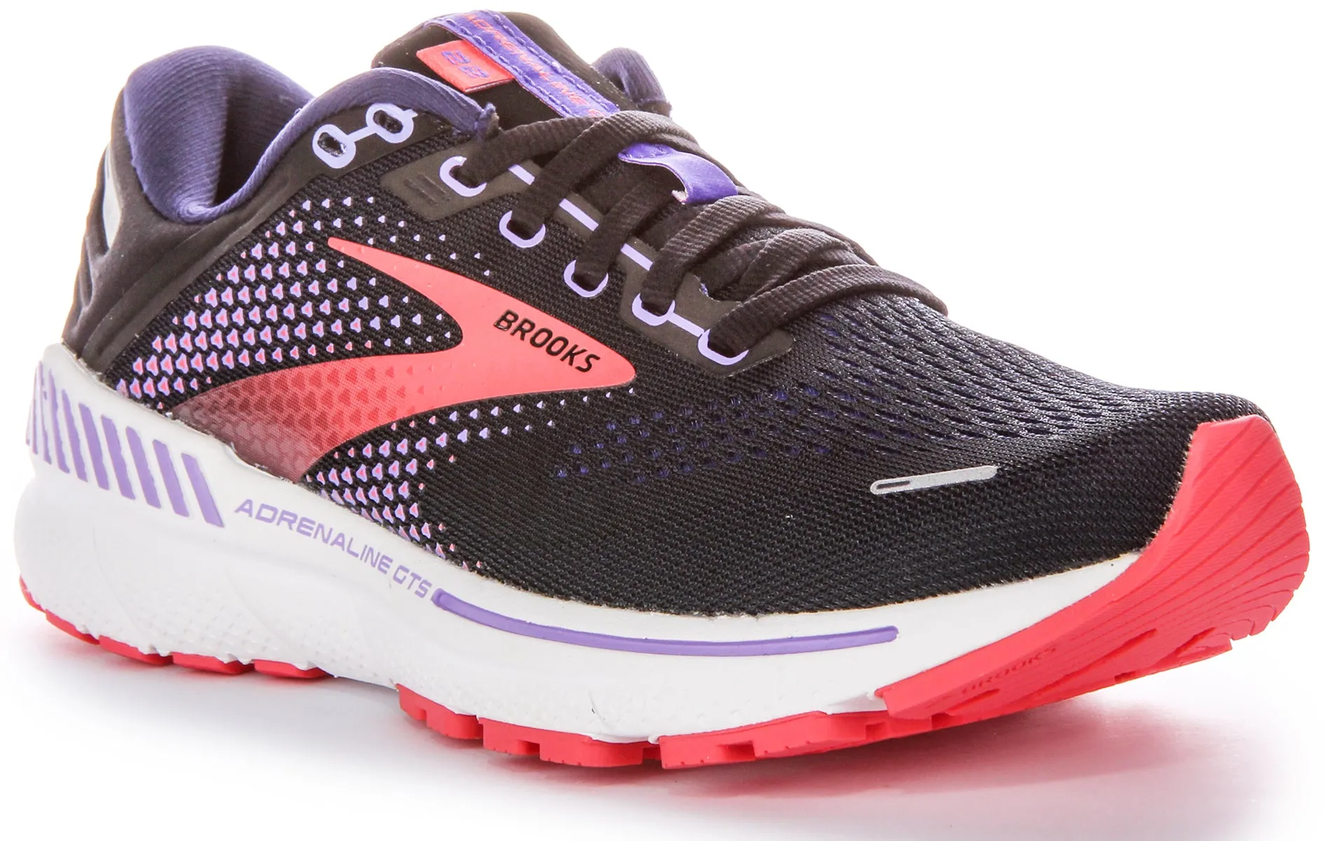 Zapatillas de malla Brooks Adrenaline GTS 22 Lighter Cushion Body Support para mujer en morado y negro